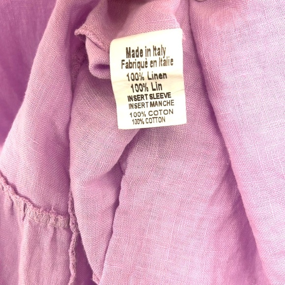 Terzo Millennio Linen Dress Made in Italy Size XS Lilac Purple Resort Vacation - Picture 9 of 10